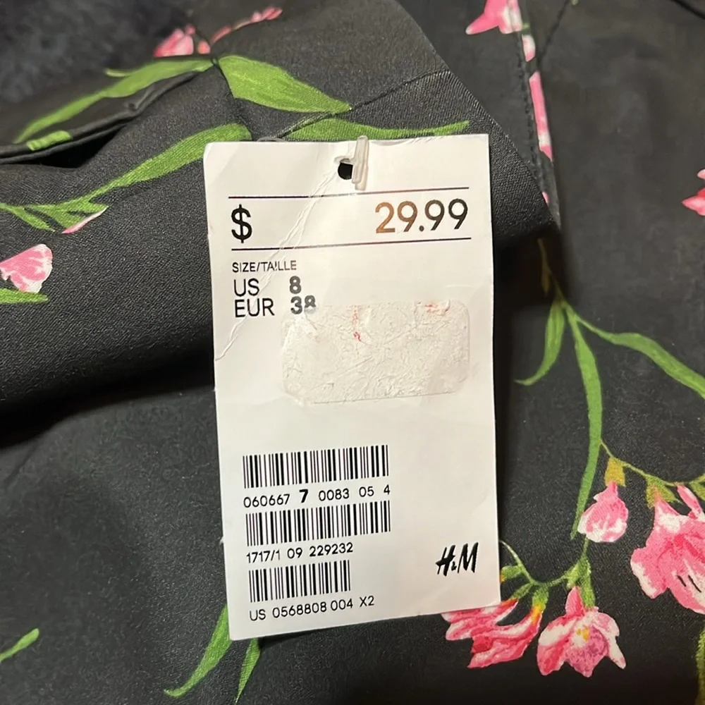 NWT H&M Floral Print Cropped Leg Dress Slacks - Size 8 - Picture 4 of 7
